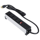 4-Outlet Indoor Power Bar, 6' Cord, Black, 2 Pack-4 outlets