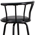Flash Furniture Crown Back Black Metal Barstool with Black Vinyl Swivel Seat-CA117 Fire Retardant Foam