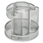 Staples Oval Mesh Organizer - Silver-Desk organizer to store office and school supplies, stationery, and small accessories