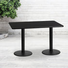 Flash Furniture – Table en stratifié noir de 30 x 60 po avec 2 bases circulaires d’une largeur de 18 po (XUBK3060TR18)-Dessus en stratifié noir