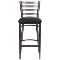 Flash Furniture – Tabouret de restaurant à traverses horizontales, métal pâle, siège en vinyle noir (XUDG697CBARBKV)-Tabouret de bar en métal