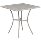Flash Furniture 28" Square Light Grey Indoor-Outdoor Steel Patio Table-Patio Table