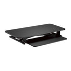 Bureau assis-debout à ressort à gaz de 25,75 L po de TygerClaw - Noir-Plateforme inférieure pour clavier/souris s'élevant synchronisée avec la surface supérieure, créant un espace de travail confortable