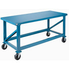 Kleton Extra Heavy-Duty Workbenches - All-Welded Benches, Steel Surface (FH465)-All-welded construction features a wood-filled 3/16" steel top with 11 gauge steel legs and stringers