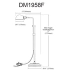 Dainolite Fedora Traditional Incandescent Adjustable Pharmacy Floor Lamp - 1 Light - Aged Brass -Metal