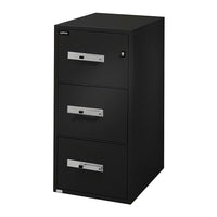 Gardex Classic Fire-Resistant File, 3-Drawer, Vertical, Letter, Black, 41H x 16 3/4W x 31D (GXGF-300-12-BK)-UL-certified fire resistant vertical 3-drawer 31"D, letter