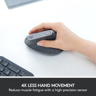 Logitech MX Vertical Ergonomic Wireless Mouse - Graphite-Shaped for the human hand and smooth to the touch. Its unique form fits a variety of hand shapes and sizes, and the textured rubber surface assures a natural grip