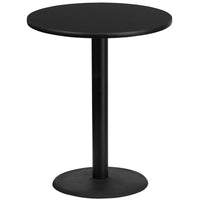 Flash Furniture – Table bistro ronde en stratifié noir de 36 po avec base circulaire de 24 po (XURD36BKTR24B)-Table d'hospitalité à hauteur de bar