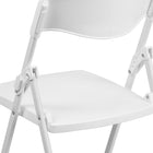 Flash Furniture HERCULES Series Heavy Duty Plastic Folding Chair with Built-in Ganging Brackets - White-18 Gauge Steel Frame