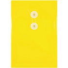 JAM Paper Plastic Envelopes with Button and String Tie Closure, Open End, 6.25 x 9.25, Yellow Poly, 12 Pack (472B1YE)-Yellow
