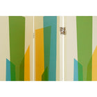 kieragrace Austin Vance Room Divider - 47” x 71”, Three Panel, White with Multicolored Abstract Pattern-Artistic scene: the room divider not only provides utility, it features beautiful, double-sided silk-screened art. the artwork can be seen from any angle, creating a beautiful abstract scene in your space