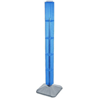 Azar Displays 48" x 4" x 4" Standard 4-Sided Interlocking Pegboard Display Tower, Blue (700225-BLU)-Revolves on a weighted base