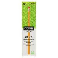 Dixon Oriole Wood-Cased Pencils - Soft - #2 HB - Yellow - 12 Pack-Unsharpened wood-cased pencil