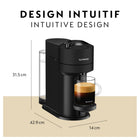 Nespresso Vertuo Next Coffee and Espresso Machine by De'Longhi with Aeroccino - Matte Black-High convenience and flexibility: Simple one-button operation, automatic coffee pod ejection.