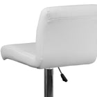 Flash Furniture Contemporary Vinyl Adjustable Height Barstool with Rolled Seat & Chrome Base - White - 2 Pack-Waterfall Seat reduces pressure on your legs