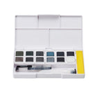 Derwent 12-Colour Paint Pan Set - Tinted Charcoal (2305872)-Charcoal paint combines with colour to create muted tones in your artwork