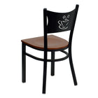 Flash Furniture HERCULES Series Black Coffee Back Metal Restaurant Chair - Cherry Wood Seat-Cherry Finished Wood Seat