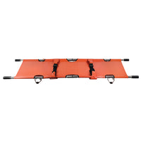 First Aid Central Double-Fold Aluminium Stretcher - Orange-Heavy-duty rigid tubular poles and cross spreaders