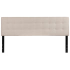 Flash Furniture Bedford Tufted Upholstered King Size Headboard - Beige Fabric-Contemporary Style
