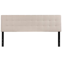 Flash Furniture Bedford Tufted Upholstered King Size Headboard - Beige Fabric-Contemporary Style