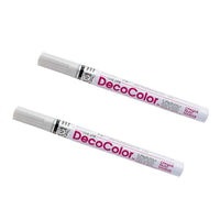 Marvy Uchida Fine-Line Opaque Paint Markers - Silver - 2 Pack-Colour: Silver