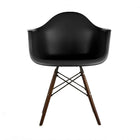 Nicer Furniture Eiffel Style Armchair with Walnut Wood Legs - Black - 2 Pack-High quality heavy-duty plastic molded seat with a matte finish
