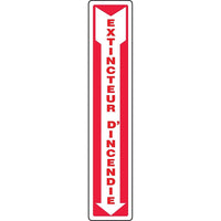 Accuform Signs "Extincteur D'Incendie" Sign, 4" x 18", Vinyl, French With Pictogram-Display Type Adhesive