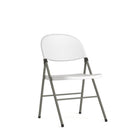 Flash Furniture HERCULES Series 330 lb. Capacity White Plastic Folding Chair with Grey Frame-330 lb. Weight Capacity