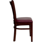 Flash Furniture Lacey Solid Back Mahogany Wood Restaurant Chair - Black Vinyl Seat - 2 Pack-Burgundy Vinyl Upholstered Seat