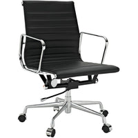 Nicer Furniture Group Style Low Back Executive Chair - Black-Top grain leather on surface of seat and back. Foam Molded Seat and Back