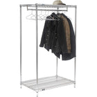 Nexel 2-Shelf 24 Hanger Coat Rack  60"W x 24"D x 63"H - Chrome-Dimensions: 60"W x 24"D x 63"H