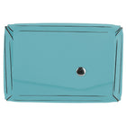 JAM Paper Leather Business Card Case, Angular Flap, Teal Blue-Business Card Case