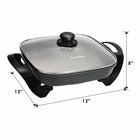 Kenmore - Poêle électrique antiadhésive avec couvercle - 12 po x 12 po - noir et gris-Temperature reglable avec une plage allant de «?chaud?» à 204 deg C