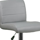 Flash Furniture Contemporary Grey Vinyl Adjustable Height Barstool with Rolled Seat & Chrome Base-CA117 Fire Retardant Foam