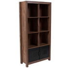 Bibliothèque de la collection New Lancaster à 6 cubes de rangement de 59,5 po haut. avec finition grain de bois de chêne-Finition stratifiée de grain de bois de chêne coupé