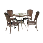 W Unlimited Outdoor Patio Furniture, Earth Collection 5-Piece Dining Set, Cappuccino-Contemporary casual design