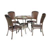 W Unlimited Outdoor Patio Furniture, Earth Collection 5-Piece Dining Set, Cappuccino-Contemporary casual design
