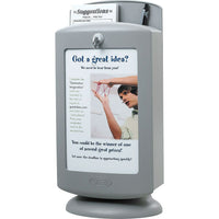 Safco Grey Plastic Customizable Suggestion Box-This locking box secures the confidentiality of questions and comments