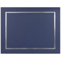 St. James Document/Certificate Holders - Silver Foil Border - Linen Finish - Navy Blue - 5 Pack - 83847-Add ceremony, elegance and sincerity to the act of giving recognition