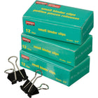 Staples Boxed Binder Clips - Small - 3/4" - Black - 72 Pack-Strong binder clips keep papers securely fastened and prevent pages from slipping out
