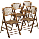 Flash Furniture American Champion Bamboo Folding Chair-Comfortably Curved Back