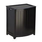 Oceanstar BHP0106MH Bowed Front Laundry Wood Hamper with Interior Bag, Dark Mahogany-Hand grips on both sides for portability