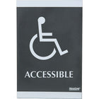 Headline Sign Century Series ADA Sign, Wheelchair Accessible-Contemporary-look silver-on-black design with raised pictograms and Braille messaging