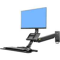 North Bayou 19"-27" Wall Mount Sit-Stand Desk Workstation - Black (MC32-B)-Sit-stand workstation