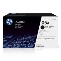 HP 05A (CE505D) Black Original LaserJet Toner Cartridges, 2 Pack-Colour: black