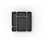 Three by Three Seattle Metal Drawer Organizer Set - Black - Set of 5 (52287)-Drawer Organizer