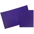 JAM Paper Plastic Heavy Duty Two Pocket Folders, Purple, 12 Pack (383Npurpledg)-Purple