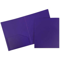 JAM Paper Plastic Heavy Duty Two Pocket Folders, Purple, 12 Pack (383Npurpledg)-Purple
