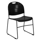 Flash Furniture HERCULES Series Black Ultra-Compact Stack Chair with Black Frame-880 lb. Weight Capacity