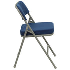 Flash Furniture HERCULES Series Premium Curved Triple Braced & Double Hinged Navy Fabric Metal Folding Chair-2.5'' Thick Foam Padded Seat